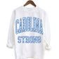 CAROLINA STRONG *SWEATSHIRT/STACKED BLUE FLORAL*