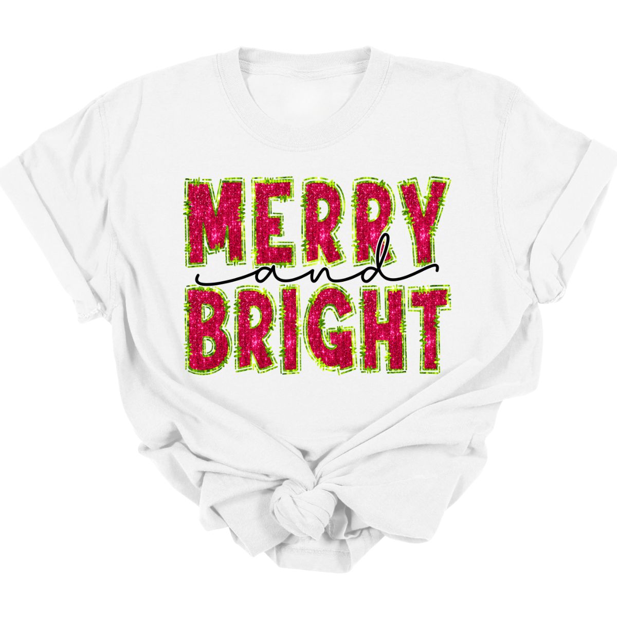 MERRY AND BRIGHT *FAUX SEQUIN*