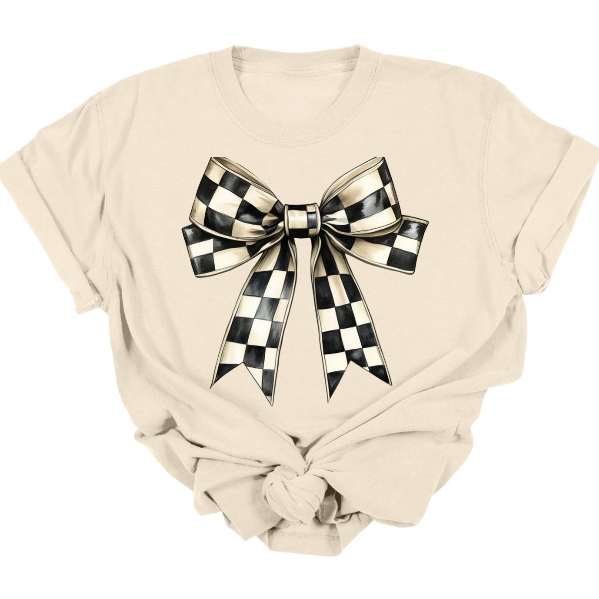 COQUETTE BLACK CHECKERED BOW