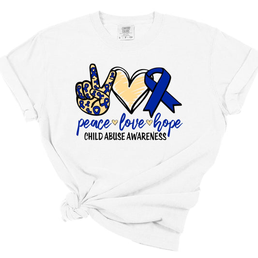 PEACE LOVE HOPE CHILD ABUSE AWARENESS