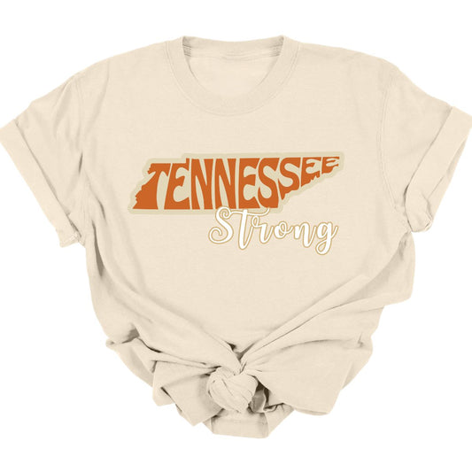 TENNESSEE STRONG *TAN & ORANGE TEXT*