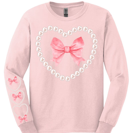 COQUETTE PEARL HEART - FRONT + 1 SLEEVE