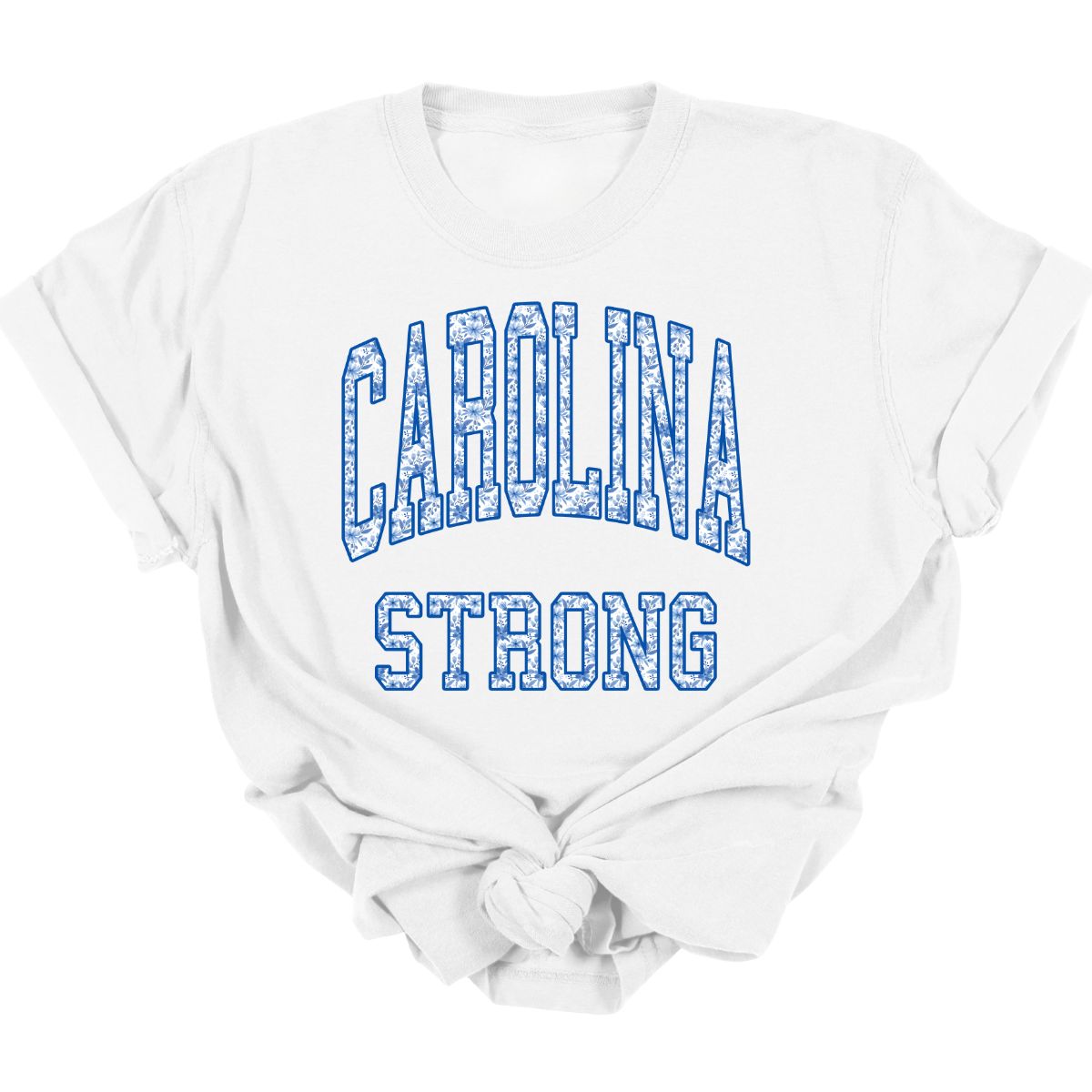 CAROLINA STRONG *SHORT SLEEVE/STACKED BLUE FLORAL*