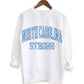 NORTH CAROLINA STRONG *SWEATSHIRT/STACKED BLUE FLORAL*